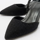 Over - Black Tweed Pointed Toe Low Heel Shoe (Women)