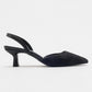 Over - Black Tweed Pointed Toe Low Heel Shoe (Women)