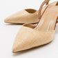 Over - Beige/Tan Pointed Toe Low Heel Shoe (Women)