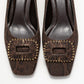 Velora - Brown Patterned Buckled Block Heel Shoe (Women)