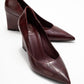 Puera - Burgundy Printed Pointed Toe Wedge Heel Shoe (Women)