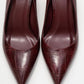Puera - Burgundy Printed Pointed Toe Wedge Heel Shoe (Women)