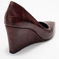 Puera - Burgundy Printed Pointed Toe Wedge Heel Shoe (Women)