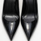 Puera - Black Printed Pointed Toe Wedge Heel Pump (Women)
