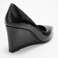 Puera - Black Printed Pointed Toe Wedge Heel Pump (Women)