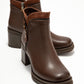 Parly - Brown Zip-Detail Block Heel Boot (Women)