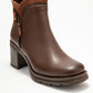 Parly - Brown Zip-Detail Block Heel Boot (Women)