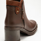 Parly - Brown Zip-Detail Block Heel Boot (Women)