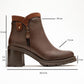 Parly - Brown Zip-Detail Block Heel Boot (Women)