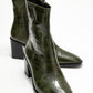 Chara - Green Printed Block Heel Boot (Women)