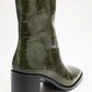 Chara - Green Printed Block Heel Boot (Women)