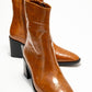 Chara - Cognac Printed Block Heel Boot (Women)