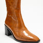 Chara - Cognac Printed Block Heel Boot (Women)
