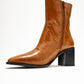 Chara - Cognac Printed Block Heel Boot (Women)