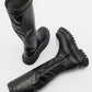 Henin - Black Stretch Knee-High Flat Boot (Women)