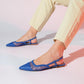 Brace Blue Mesh Flat Sandal (Women)