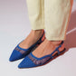 Brace Blue Mesh Flat Sandal (Women)