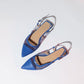 Brace Blue Mesh Flat Sandal (Women)