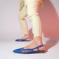 Brace Blue Mesh Flat Sandal (Women)