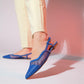 Brace Blue Mesh Flat Sandal (Women)