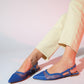 Brace Blue Mesh Flat Sandal (Women)