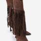 Gueras Fringed High Heel Boot - Brown