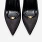 Milos - Black Satin Buckle High Heel (Women)