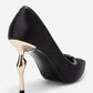 Milos - Black Satin Buckle High Heel (Women)