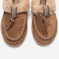 Noriel - Taupe Genuine Leather Moccasin Slipper (Women)