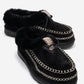 Noriel - Black Suede Genuine Leather Moccasin Slipper (Women)