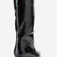 Crow - Black Embossed Pointed Toe Short Heeled Boot (Women)