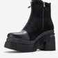 Anett - Black Platform Heel Boot (Women)