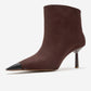Rassel - Brown Suede Matte Toe Slim Heel Boot (Women)