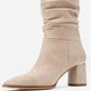 120 - Beige Suede Gusseted Block Heel Knee-High Boot (Women)