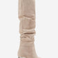 120 - Beige Suede Gusseted Block Heel Knee-High Boot (Women)