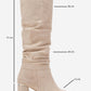 120 - Beige Suede Gusseted Block Heel Knee-High Boot (Women)