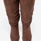 120 - Brown Suede Gusseted Block Heel Knee-High Boot (Women)