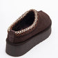 Avelia - Brown Suede Genuine Leather Thick-Soled Winter Slipper (Women)