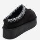 Avelia - Black Suede Genuine Leather Thick-Soled Winter Slipper (Women)