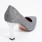 653 - Platinum Metallic Heeled Shoe (Women)
