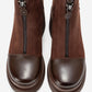 Anett - Brown Platform Heel Zip Boot (Women)