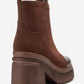Anett - Brown Platform Heel Zip Boot (Women)