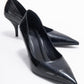 Marcus - Black Printed Pointed Toe Stiletto Pump (Women)