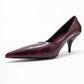 Marcus - Burgundy Printed Pointed Toe Pump (Women)