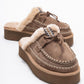 Yalina - Sand Genuine Leather Platform Moccasin Slipper (Women)