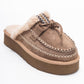Yalina - Sand Genuine Leather Platform Moccasin Slipper (Women)