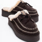 Yalina - Brown Genuine Leather Platform Moccasin Slipper (Women)