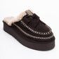 Yalina - Brown Genuine Leather Platform Moccasin Slipper (Women)