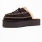 Yalina - Brown Genuine Leather Platform Moccasin Slipper (Women)