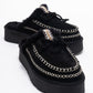 Yalina - Black Genuine Leather Platform Moccasin Slipper (Women)